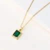 Cross-border personalized zircon gemstone crystal pendant rectangular necklace wholesale women's collarbone chain ins style niche accessories Application Scenario